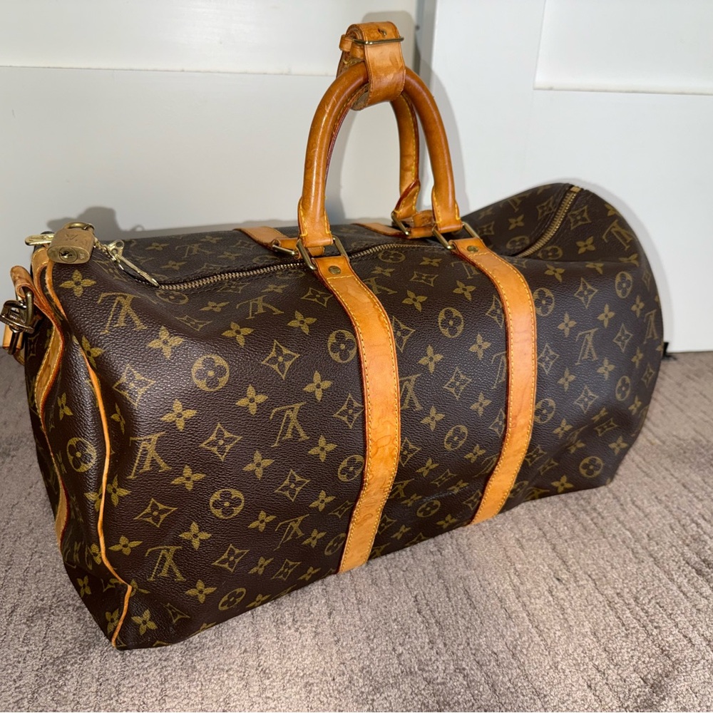 Louis Vuitton Monogram Keepall 50 Shoulder Strap Luggage Tag